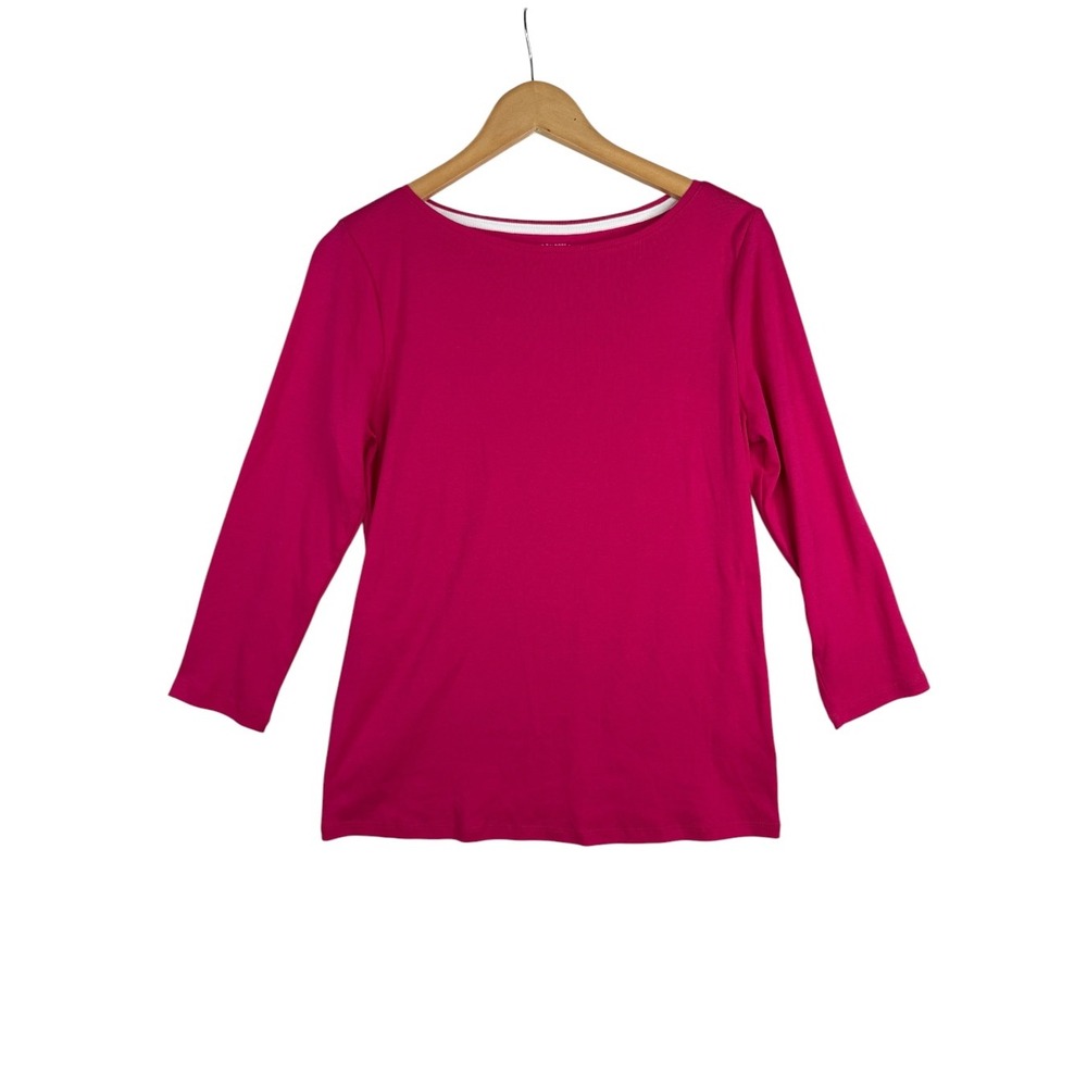 NWT Talbots Women's Long Sleeve Pima Cotton Tee size Medium Pink